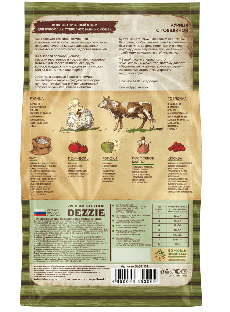 Для взрослых стерилизованных кошек