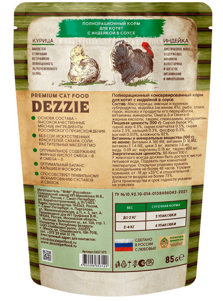 Для котят от 1 до 12 месяцев