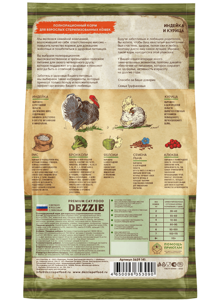 Для взрослых стерилизованных кошек
